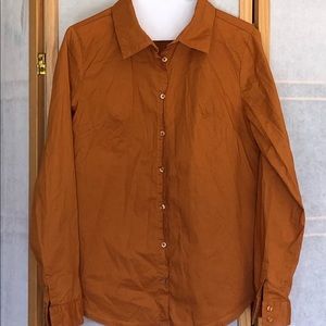 Zenana Outfitters Shirt Top in golden orange rust. Size S/M